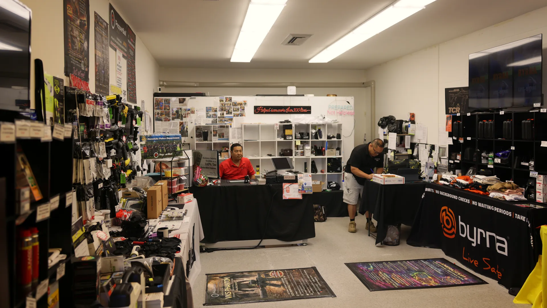 Inside the SafetyStoreHawaii showroom in Honolulu